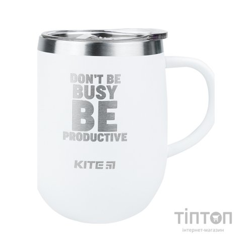 Поїльник-непроливайка Kite Be productive термокружка 360 мл, біла (K22-378-03-1)