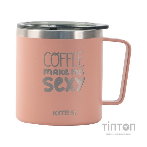 Поїльник-непроливайка Kite Coffee makes me sexy термокружка 400 мл, пудра (K22-379-03-2)