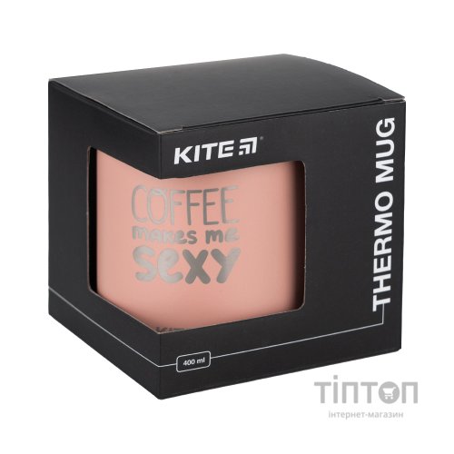 Поїльник-непроливайка Kite Cute but phycho термокружка 400 мл, пудра (K22-379-03-1)