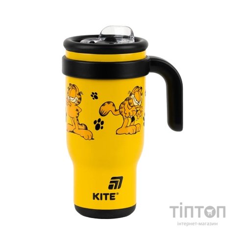 Поїльник-непроливайка Kite Garfield термокружка з трубочкою, 530 мл (GF25-1266)