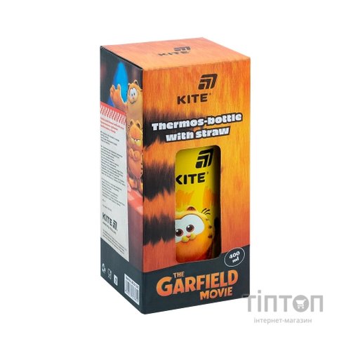 Поїльник-непроливайка Kite Garfield термос з трубочкою 400 мл (GF25-1261)