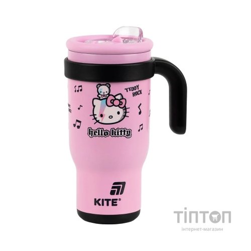 Поїльник-непроливайка Kite Hello Kitty термокружка з трубочкою, 530 мл (HK25-1266)