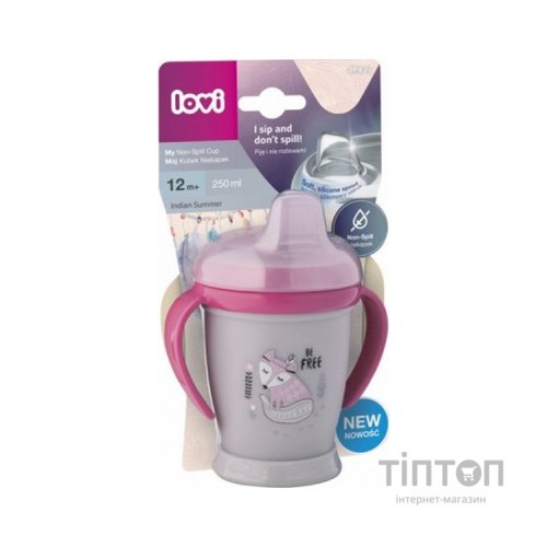 Поїльник-непроливайка Lovi Indian Summer Junior 250 мл Рожевий (35/346girl)
