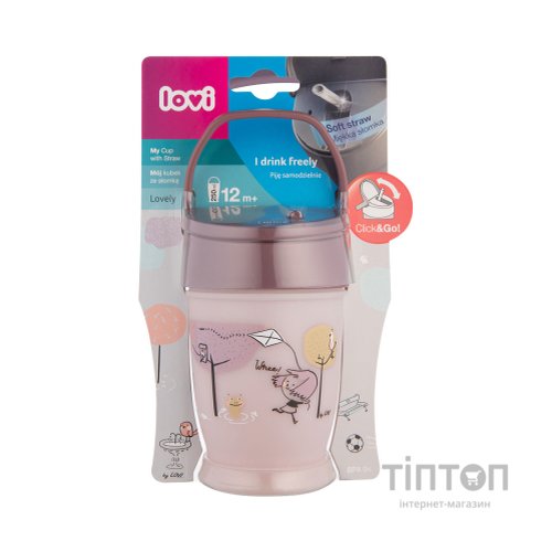 Поїльник-непроливайка Lovi Lovely Girl із силіконовою трубочкою 250 мл (35/354girl)