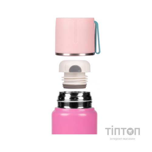 Поїльник-непроливайка Yes Термос Fusion з чашкою, 420 мл, рожевий (708208)