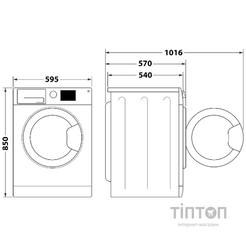 Прально-сушильна машина WHIRLPOOL FFWDB 864349 BV UA
