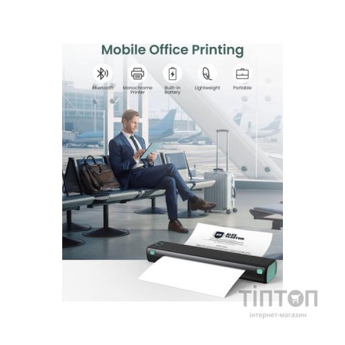 Принтер чеків UKRMARK M08-BK А4, Bluetooth, USB, чорний (900781)