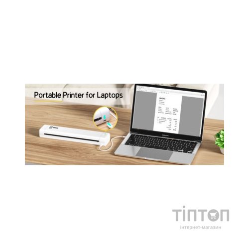 Принтер чеків UKRMARK M08-WT А4, Bluetooth, USB, білий (900883)