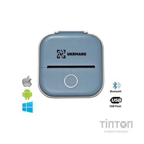 Принтер чеків UKRMARK P02BL Bluetooth, блакитний (900936)