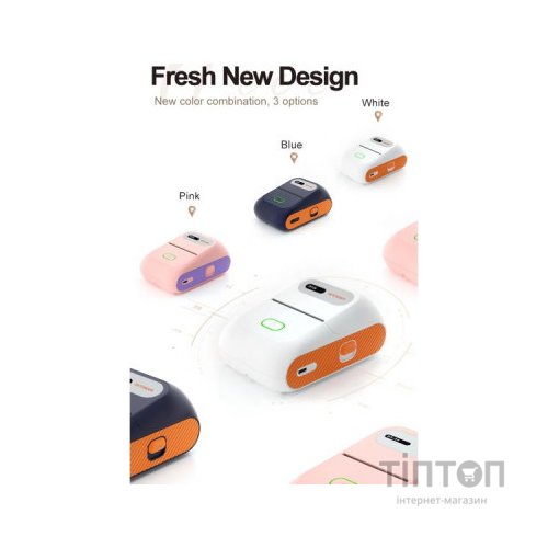 Принтер етикеток UKRMARK DP26WT bluetooth, USB, білий (900885)
