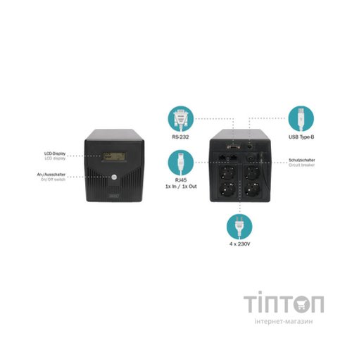 Пристрій безперебійного живлення Digitus 1000VA DN-170074 (DN-170074)