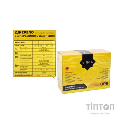 Пристрій безперебійного живлення Vinga LCD 1200VA metal case (VPC-1200M)