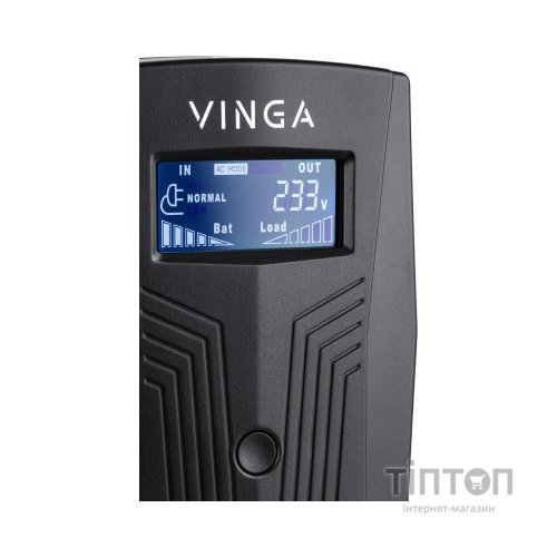 Пристрій безперебійного живлення Vinga LCD 1200VA plastic case with USB (VPC-1200PU)