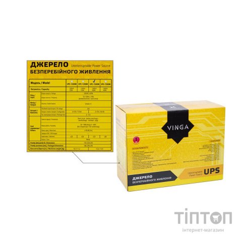 Пристрій безперебійного живлення Vinga LCD 1500VA metal case (VPC-1500M)