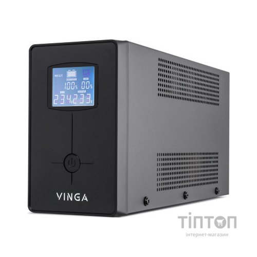Пристрій безперебійного живлення Vinga LCD 2000VA metall case (VPC-2000M)
