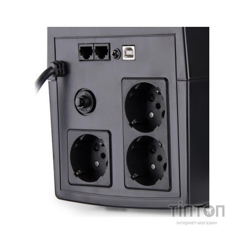 Пристрій безперебійного живлення Vinga LED 1200VA plastic case with USB (VPE-1200PU)