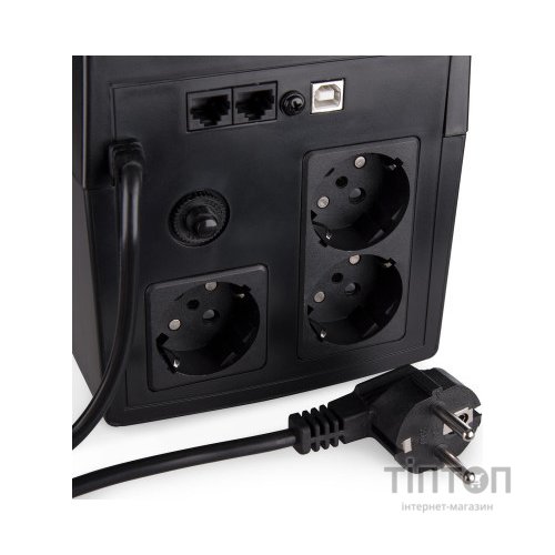 Пристрій безперебійного живлення Vinga LED 1200VA plastic case with USB (VPE-1200PU)