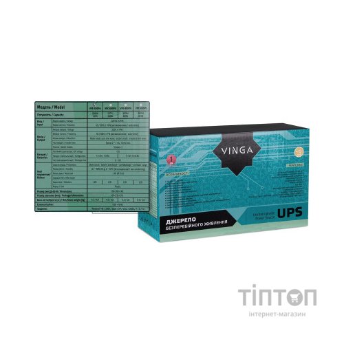 Пристрій безперебійного живлення Vinga LED 600VA plastic case with USB (VPE-600PU)