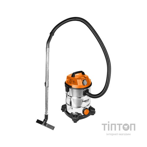 Пилосос будівельний Neo Tools 1400Вт, 18 кПа, 30л, HEPA, колеса, 5.92кг (04-738)