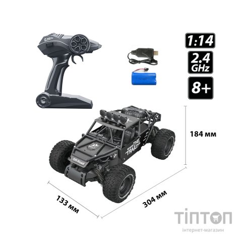Радіокерована іграшка Sulong Toys OFF-ROAD CRAWLER – RACE (матовий чорний, метал. корпус, аккум.6V, 1:14) (SL-309RHMBl)