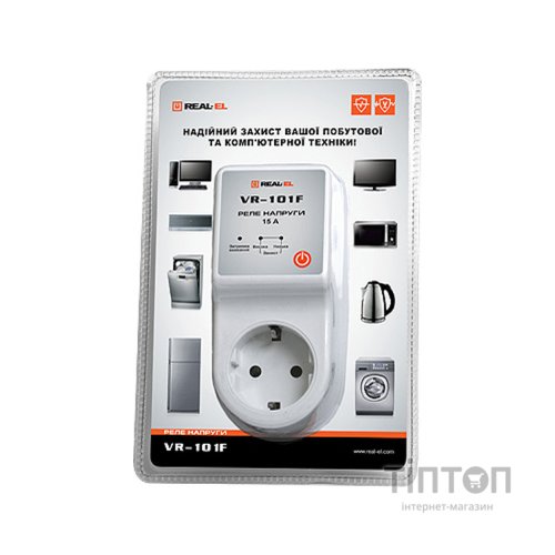 Реле напруги REAL-EL VR-101F, white (EL122300009)