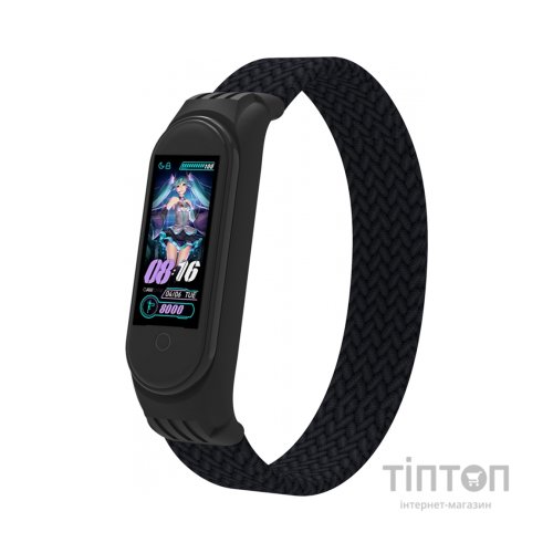 Ремінець до фітнес браслета Armorstandart Braided Solo Loop для Xiaomi Mi Band 4/5/6 Black size M (ARM58769)