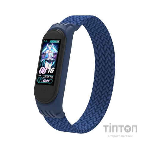 Ремінець до фітнес браслета Armorstandart Braided Solo Loop для Xiaomi Mi Band 4/5/6 Blue size M (ARM58764)