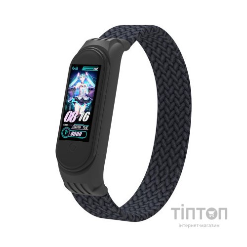 Ремінець до фітнес браслета Armorstandart Braided Solo Loop для Xiaomi Mi Band 4/5/6 Charcoal size M (ARM58765)