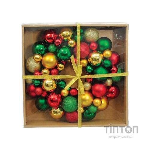 Різдвяний вінок Jumi з ялинкових пластикових кульок 34 см Різнобарвний (5900410379152)