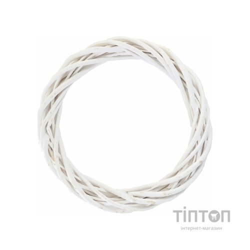 Різдвяний вінок YES! Fun ротанговий білий, 15 см (974262)