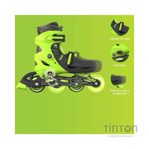 Роликові ковзани Neon Inline Green розмір 34-37 (NT08G4)