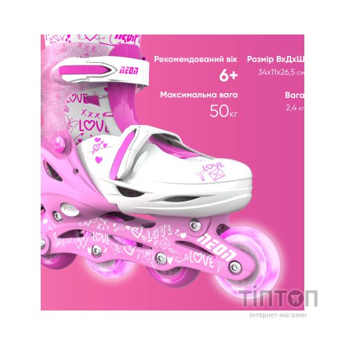 Роликові ковзани Neon Inline Pink розмір 34-37 (NT08P4)