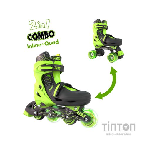 Роликові ковзани Neon Сombo Green розмір 30-33 (NT09G4)