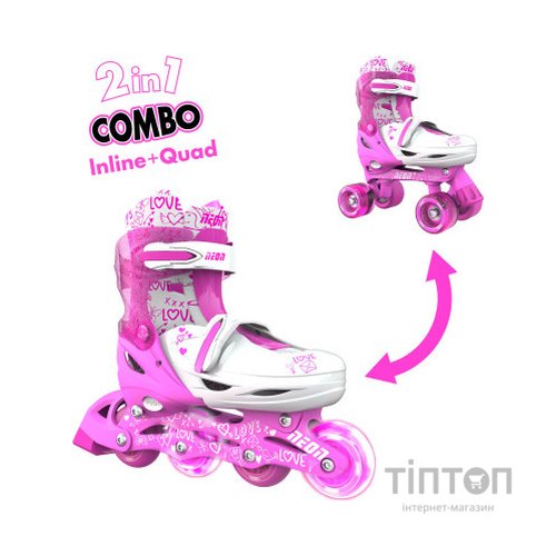 Роликові ковзани Neon Сombo Pink розмір 34-37 (NT10P4)
