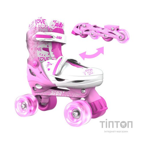 Роликові ковзани Neon Сombo Pink розмір 34-37 (NT10P4)