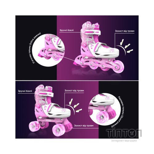 Роликові ковзани Neon Сombo Pink розмір 34-37 (NT10P4)