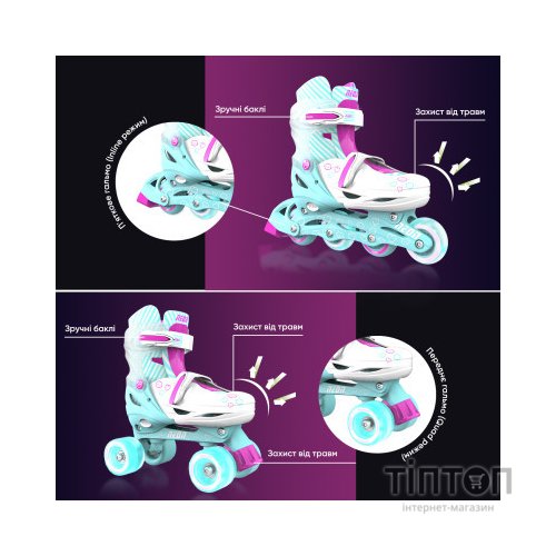 Роликові ковзани Neon Сombo Turquoise розмір 30-33 (NT09T4)