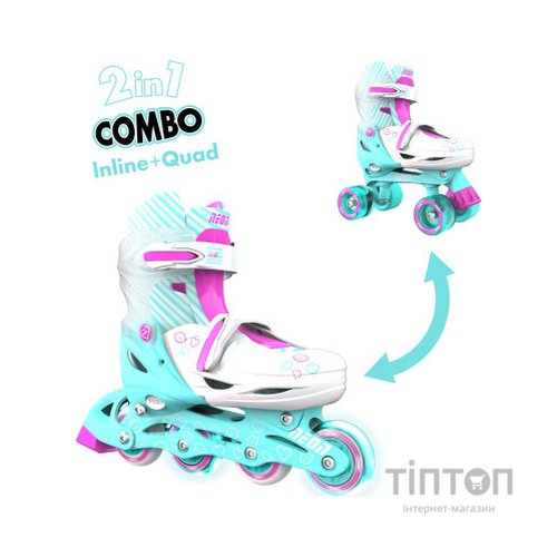 Роликові ковзани Neon Сombo Turquoise розмір 34-37 (NT10T4)