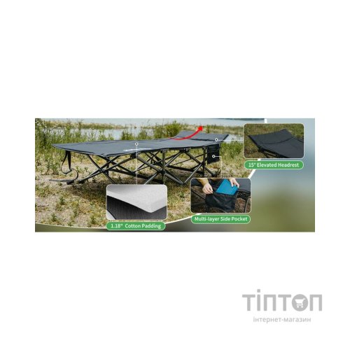 Розкладачка Naturehike CNK2300WS010, поліестер Oxford, чорна (6976507665209)