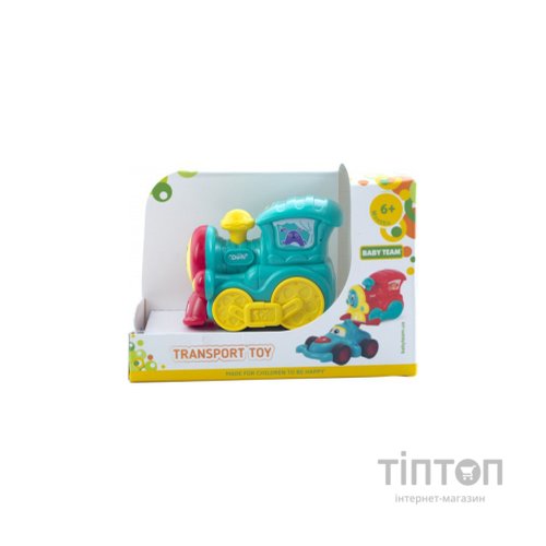 Розвиваюча іграшка Baby Team інерційний поїзд бірюзовий (8620_паровозик_бірюзовий)