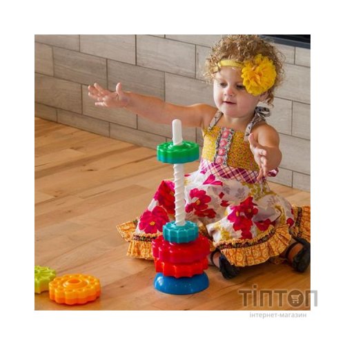 Розвиваюча іграшка Fat Brain Toys Пірамідка гвинтова тактильна SpinAgain (F110ML)