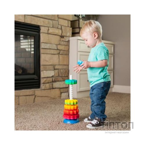 Розвиваюча іграшка Fat Brain Toys Пірамідка гвинтова тактильна SpinAgain (F110ML)