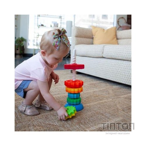 Розвиваюча іграшка Fat Brain Toys Пірамідка гвинтова тактильна SpinAgain (F110ML)