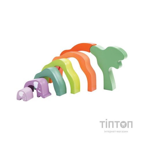 Розвиваюча іграшка Hape дерев'яна пірамідка Слоненя (E0489)