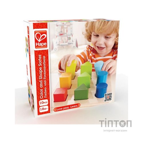 Розвиваюча іграшка Hape дерев'яний сортер Фігури та розміри (E0426)