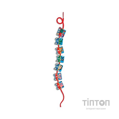 Розвиваюча іграшка Melissa&Doug дерев'яна шнурівка-паровозик "Алфавіт" (MD9497)