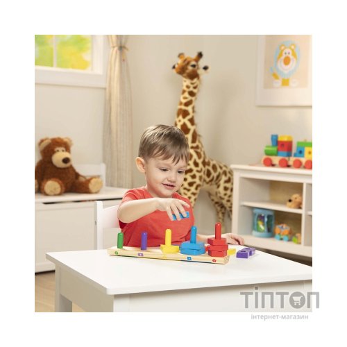 Розвиваюча іграшка Melissa&Doug дерев'яні пірамідки на платформі (MD10379)