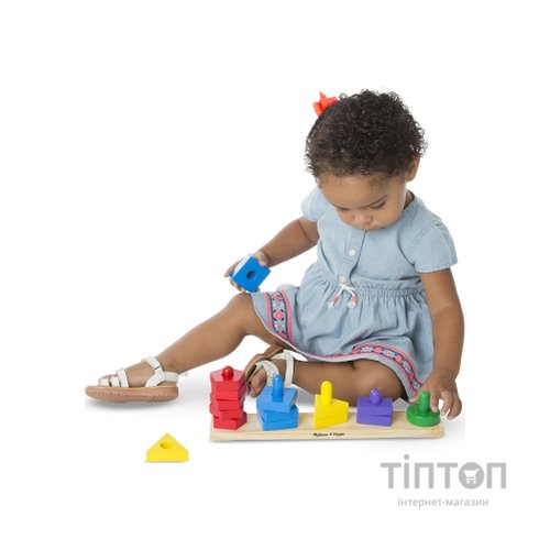 Розвиваюча іграшка Melissa&Doug дерев'яні пірамідки на платформі (MD10379)