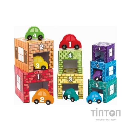 Розвиваюча іграшка Melissa&Doug Набір блоків Автомобілі і гаражі (MD12435)