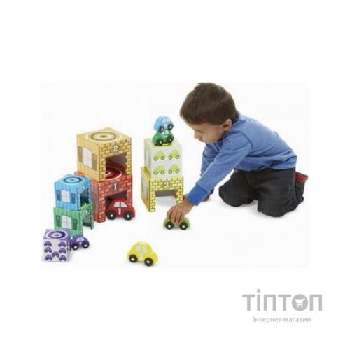Розвиваюча іграшка Melissa&Doug Набір блоків Автомобілі і гаражі (MD12435)
